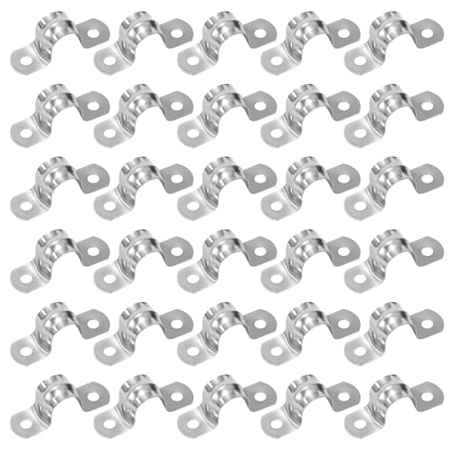 QIMEI-SHOP Rohrschellen Befestigungsschelle 16mm Rohrschelle Edelstahl U-Typ Rohrklemme Sattelklemme für Befestigung Gasrohre Wasserrohre Kabelrohr 30 Stück von QIMEI-SHOP