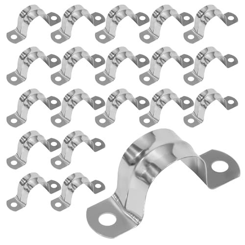 QIMEI-SHOP Rohrschellen Befestigungsschelle 32mm Rohrschelle Edelstahl U-Typ Rohrklemme Sattelklemme für Befestigung Gasrohre Wasserrohre Kabelrohr 20 Stück von QIMEI-SHOP