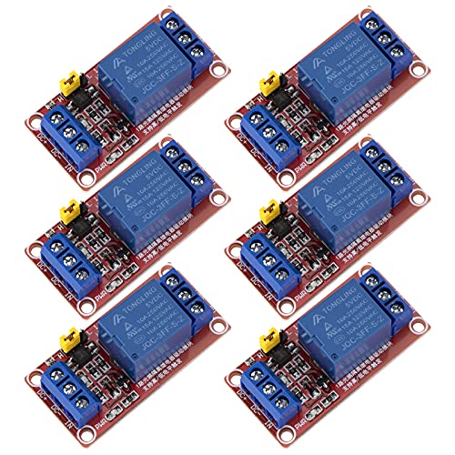 Relais Modul 1 Kanal 5V Relaismodul-Relaiskarte mit Optokoppler Unterstützt High und Low Level Trigger für Arduino 6 Stücke Relais Modul 1 Kanal 5V Relaismodul-Relaiskarte mit Optokoppler Unterstützt High und Low Level Trigger für Arduino 6 Stücke von QIMEI-SHOP
