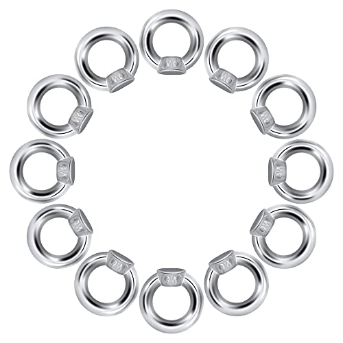 QIMEI-SHOP Ringmutter M6 Augenmutter 304 Edelstahl Ösenmutter Ringösen Hardware Ringförmige zum Heben Zubehör 12 Stück von QIMEI-SHOP