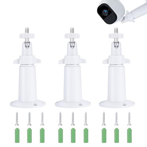 Sicherheitskamera Halterung Verstellbare Sicherheitskamera Wandhalterung Sicherheit Kamerahalter 360 Degree kompatibel mit Arlo Pro Blink CCTV Weiß 3 Stück von QIMEI-SHOP