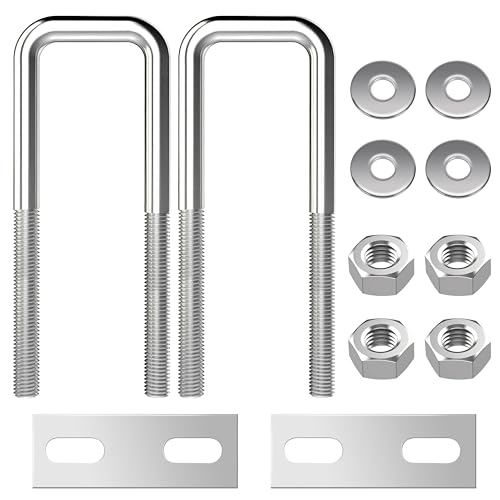 U Schrauben M8 U Bolzen Edelstahl U Bügelschraube mit Mutter Rahmenplatte Unterlegscheibe 25 mm Innenbreite für Rohr Befestigung 2 Stück M8 25x100mm von QIMEI-SHOP
