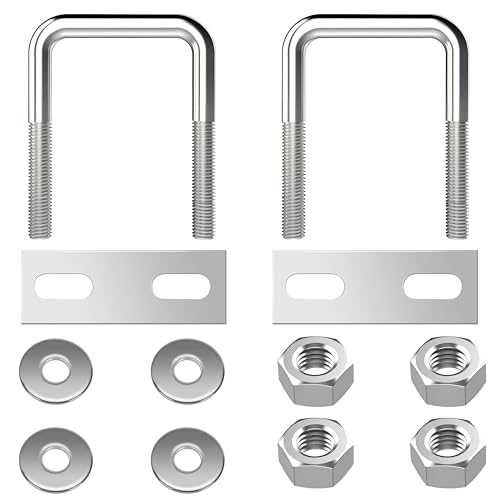 U Schrauben M8 U Bolzen Edelstahl U Bügelschraube mit Mutter Rahmenplatte Unterlegscheibe 40 mm Innenbreite für Rohr Befestigung 2 Stück M8 40x65 mm von QIMEI-SHOP