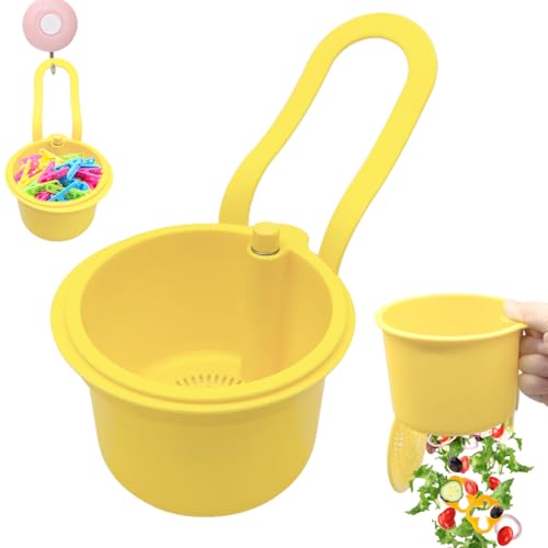 Sieb für Spülbecken, Küchenabflusskorb,Abtropfbehälter Spüle, Snap-Button Spülbecken Sieb Wasserhahn Hängend, Abtropfsieb Spülbecken für Küche Waschen Organizer von QIMMU