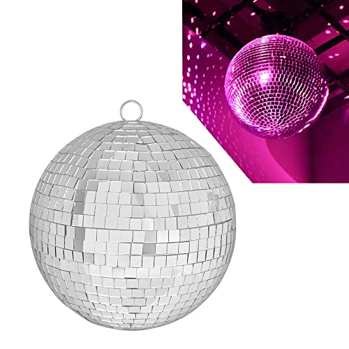 QINERSAW Ø20CM Spiegelkugel Silber Party DiscoKugel Spiegel Disco Ball Party Kugel Mirrorball zum Aufhängen für Party Karneval Geburtstag Mottoparty Weihnachten Schaumstoff von QINERSAW