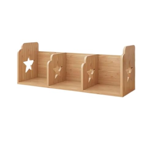 Bücheraufbewahrung Schreibtischregal aus Holz, mit 3 Fächern, Ausstellungsregalen, Mehrzweck-Desktop-Bücherregal, Aufbewahrungsorganisator for Wohnheim, Büro und Zuhause Bücherregale(Original wood var von QINGGANG-0224