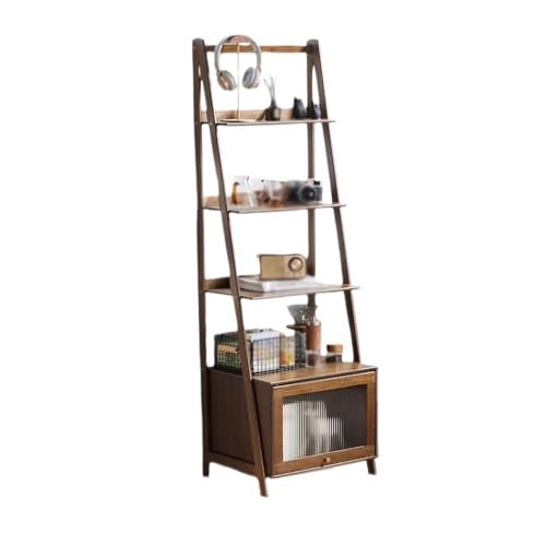 Bücheraufbewahrung Trapezförmiges, bodenstehendes Bücherregal, offenes, mehrstufiges Organizer-Präsentationsregal aus Bambus, mit Kunststofftüren, Aufbewahrungsschrank for das Büro und Zuhause Bücherr Bücheraufbewahrung Trapezförmiges, bodenstehendes Bücherregal, offenes, mehrstufiges Organizer-Präsentationsregal aus Bambus, mit Kunststofftüren, Aufbewahrungsschrank for das Büro und Zuhause Bücherr von QINGGANG-0224