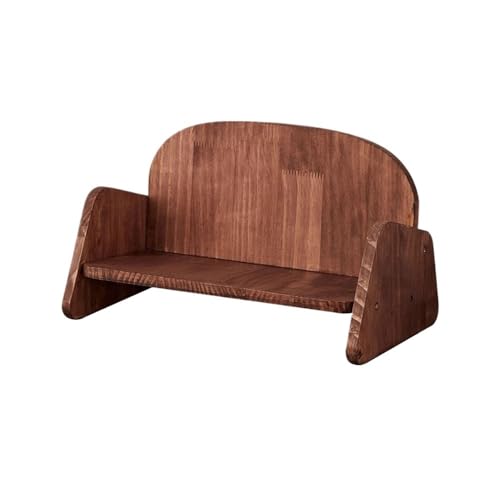 Bücheraufbewahrung Walnussfarbener, Sofa-förmiger Schreibtisch-Organizer, Organizer-Regal aus Holz, einfache kleine Aufbewahrungsregale for den Schreibtisch, for das Home-Office-Studium Bücherregale von QINGGANG-0224
