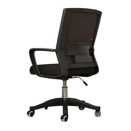 Bürostühle für Zuhause Schreibtischstuhl fürs Büro, ergonomischer, mittelhoher Netzrücken, rollender Arbeitsdrehstuhl, bequeme Lordosenstütze for Zuhause, Schlafzimmer, Arbeitszimmer, Wohnheim, Studen von QINGGANG-0224