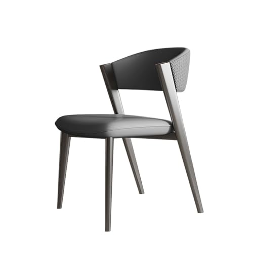 Kleine Küche Esszimmer Esszimmerstühle, Küchenstuhl aus PU-Leder, Esszimmerstuhl aus der Mitte des Jahrhunderts mit Metallbeinen, Retro-Akzent-Gästestuhl for Küche und Esszimmer Wohnmöbel(Dark Grey) von QINGGANG-0224