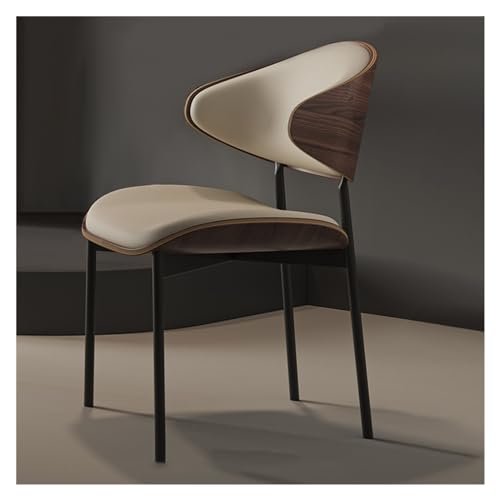 Kleine Küche Esszimmer Moderne Esszimmerstühle aus PU-Leder, gepolsterter Beistellstuhl mit hoher Rückenlehne for Esszimmer und Küche mit Metallbeinen und geschwungener Rückenlehne for Zuhause/Wohnzim von QINGGANG-0224