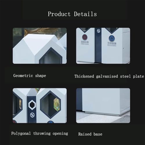 Mülleimer für draußen Doppelter Mülleimer for öffentliche Plätze im Freien, geometrische Form, Metallmülleimer für Terrassen, Küchen und Unterhaltung im Freien von QINGGANG-0224