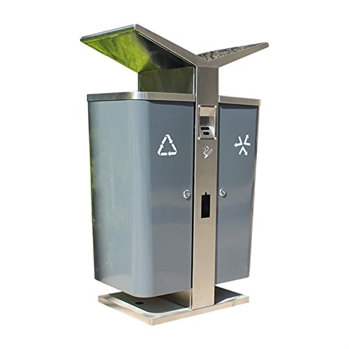 Mülleimer für draußen Edelstahl-Mülleimer for den Außenbereich, rechteckiger, klassifizierter Mülleimer, gewerblicher Recyclingbehälter mit Doppelbehältern, Aschenbecher und Batterie-Recyclingbereich Mülleimer für draußen Edelstahl-Mülleimer for den Außenbereich, rechteckiger, klassifizierter Mülleimer, gewerblicher Recyclingbehälter mit Doppelbehältern, Aschenbecher und Batterie-Recyclingbereich von QINGGANG-0224