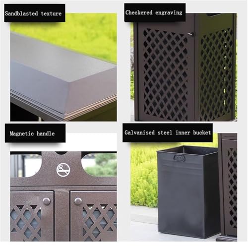 Mülleimer für draußen Leichter Luxushof-Mülleimer im Freien, öffentliche Bereiche, Aluminiumguss-Mülleimer für Terrassen, Küchen und Unterhaltung im Freien von QINGGANG-0224