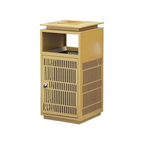 Mülleimer für draußen Mülleimer aus Edelstahl for den Außenbereich, durchbrochener Mülleimer for den Eingang for Aufzug in der Hotellobby für Terrassen, Küchen und Unterhaltung im Freien(Gold) von QINGGANG-0224