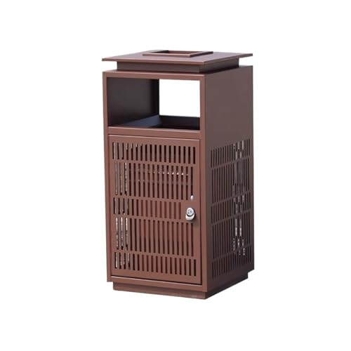 Mülleimer für draußen Mülleimer aus Edelstahl for den Außenbereich, durchbrochener Mülleimer for den Eingang for Aufzug in der Hotellobby für Terrassen, Küchen und Unterhaltung im Freien(Bruin) von QINGGANG-0224