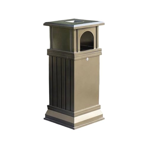 Mülleimer für draußen Mülleimer aus Metall mit Aschenbecher, Mülleimer for den Außenbereich, Garten, Straße, Platz für Terrassen, Küchen und Unterhaltung im Freien von QINGGANG-0224