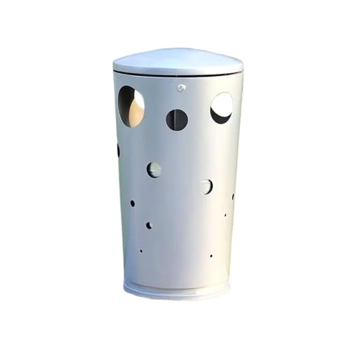 Mülleimer für draußen Outdoor Creativity Mülleimer, Metall-Mülleimer for gewerbliche öffentliche Bereiche für Terrassen, Küchen und Unterhaltung im Freien(Silver) von QINGGANG-0224