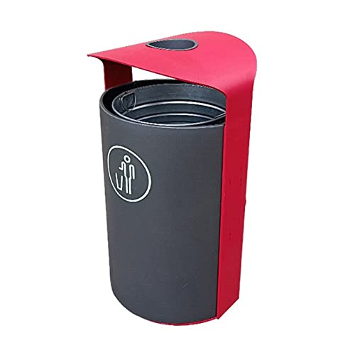 Mülleimer für draußen Outdoor-Mülleimer, kommerzieller Metall-Mülleimer mit Aschenbecher oben und herausnehmbarem Inneneimer, moderner Recycling-Mülleimer for den Außenbereich für Terrassen, Küchen un von QINGGANG-0224
