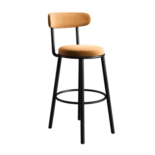 QINGGANG-0224 Frühstücksbar Barhocker, Eisen, Hochstuhl, Haushalts-Liege-Barhocker, Barstuhl, Mehrfarbig, optional, 65 cm für Kücheninsel-Theke(Orange) von QINGGANG-0224