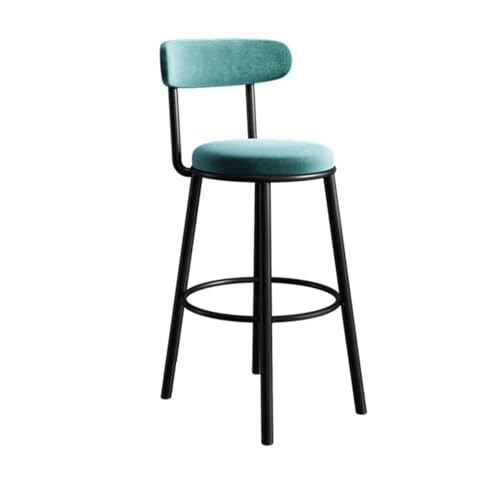 QINGGANG-0224 Frühstücksbar Barhocker, Eisen, Hochstuhl, Haushalts-Liege-Barhocker, Barstuhl, Mehrfarbig, optional, 75 cm für Kücheninsel-Theke(Blue) von QINGGANG-0224