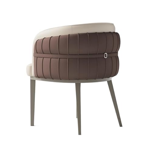 QINGGANG-0224 Kleine Küche Esszimmer Mid Century Modern Barrel Esszimmerstühle, gepolsterte Stühle mit Armlehnen, Akzentstühle for Küche, Wohnzimmer, Schlafzimmer Wohnmöbel(Bruin) von QINGGANG-0224