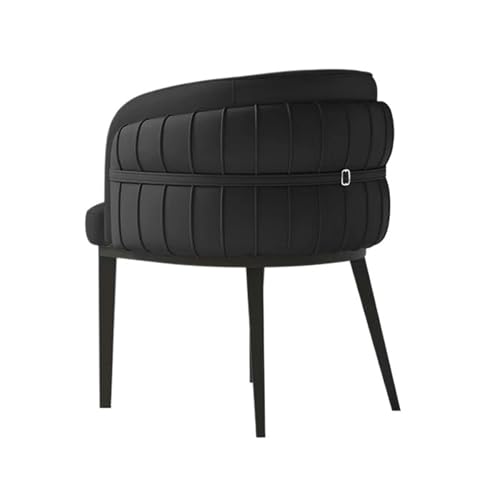 QINGGANG-0224 Kleine Küche Esszimmer Mid Century Modern Barrel Esszimmerstühle, gepolsterte Stühle mit Armlehnen, Akzentstühle for Küche, Wohnzimmer, Schlafzimmer Wohnmöbel(Schwarz) von QINGGANG-0224