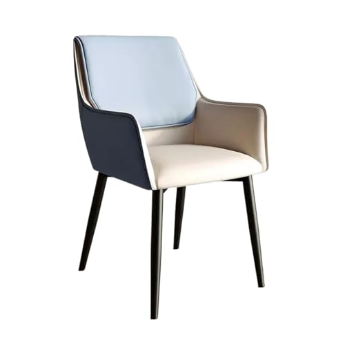 QINGGANG-0224 Kleine Küche Esszimmer PU Leder Nordic Esszimmerstuhl Moderne Balkon Hochzeit Eitelkeit Esszimmerstuhl Küche Bankett Wohnmöbel Wohnmöbel(Blue) von QINGGANG-0224
