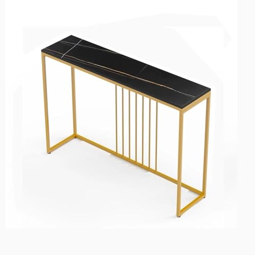 QINGGANG-0224 Konsolentische für den Flur, schmal Konsolentisch for Eingangsbereich, Wohnzimmermöbel, Sofa, Beistelltisch mit stabilem Metallständer Flurtisch(Schwarz,Klein) von QINGGANG-0224