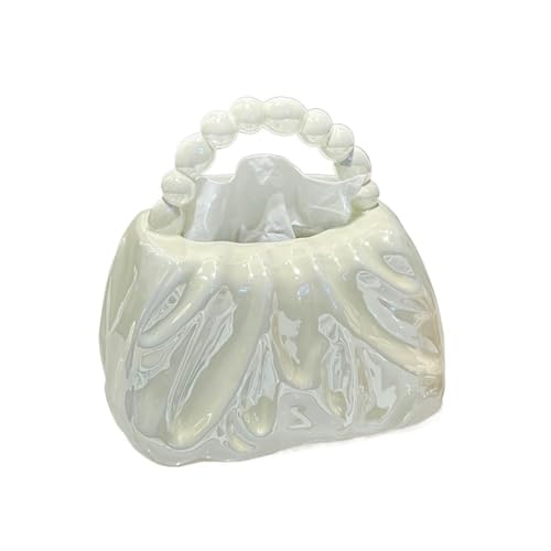 QINGGANG-0224 Kosmetiktuchspender Einkaufstasche Tissue Box Home Desktop Dekorationen Keramik Tissue Halter für Büro, Auto, Autodekoration(Weiß) von QINGGANG-0224