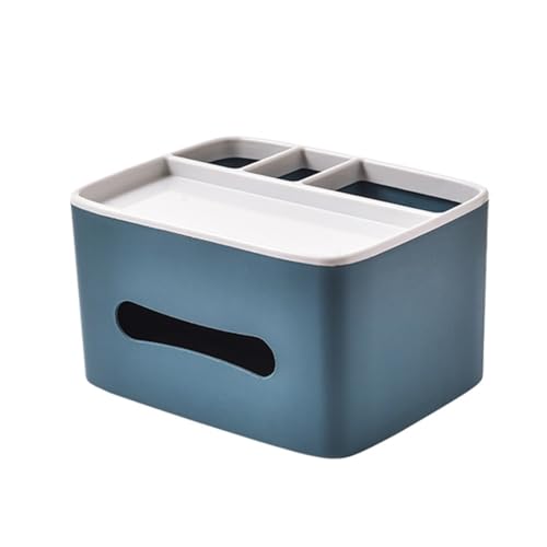 QINGGANG-0224 Kosmetiktuchspender Taschentuchbox mit Fach for den Heim-Desktop, multifunktionale Taschentuchbox, Pink, Blau für Büro, Auto, Autodekoration(Blue) von QINGGANG-0224