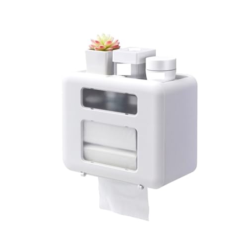 QINGGANG-0224 Kosmetiktuchspender Taschentuchbox mit Plattform und Schublade for Taschentuchhalter auf der Arbeitsplatte zu Hause für Büro, Auto, Autodekoration(Weiß) von QINGGANG-0224