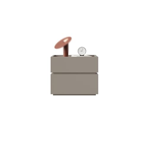 QINGGANG-0224 Nachttisch für Schlafzimmer Nightstand, Solid Wood Storage Cabinet Sideboard with Two Drawers, Solid Wood Filing Cabinet for Living Room, Bedroom and Study Nachttisch(Grigio) von QINGGANG-0224