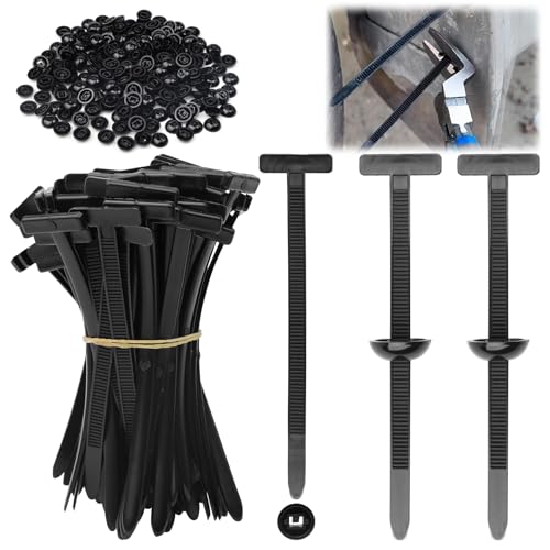 QINGHEC 200 Stück Nylon Universal Kabelbinder Schnalle, Kunststoff Kabelbinder Reißverschluss, UV-Beständige, Selbstsichernde Kabelbinder für Autohalterung Reparatur Schnellfixierung von QINGHEC