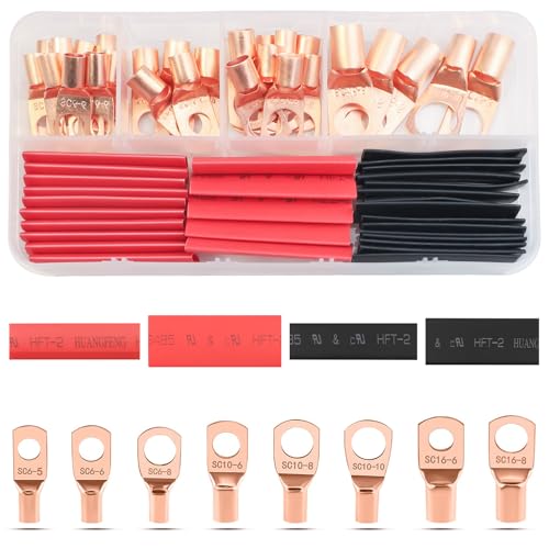 QINGHEC 60 Stück Kabelschuhe Set, Ringkabelschuhe, Kabelschuh, Kabelschuhe mit Aderendhülsen für Automobil Auto Motorrad Boote QINGHEC 60 Stück Kabelschuhe Set, Ringkabelschuhe, Kabelschuh, Kabelschuhe mit Aderendhülsen für Automobil Auto Motorrad Boote von QINGHEC