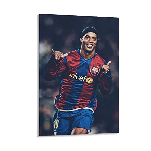 QINGJIE Ronaldinho Fußball-Sportman-Poster, Wandkunst, Gemälde, Leinwanddrucke, Dekoration, Poster, Kunstwerke, 30 x 45 cm von QINGJIE