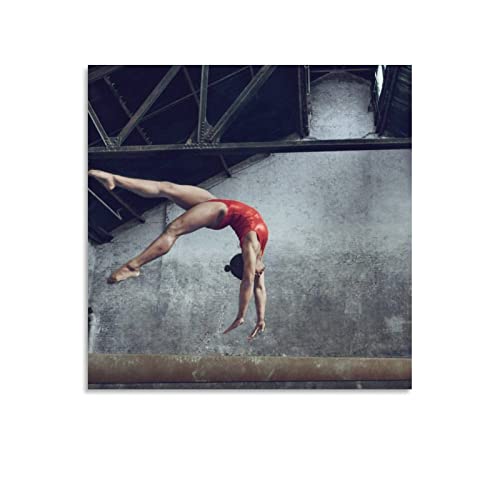 QINGJIE Simone Biles Sports USA Gymnastikposter Athleten Poster Coole Kunstwerke Malerei Wandkunst Leinwand Drucke Hängende Bild Poster 30 x 30 cm von QINGJIE