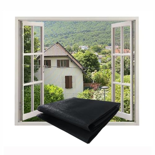 Fliegengitter Meterware Insektenschutzgitter 1.5x2.5m Fliegennetz aus Fiberglas Fenster Zuschneidbar Insektenschut Ohne Bohren Insektenschutzgewebe Fliegengitter für Fenster und Türen-Schwarz von QINGLV