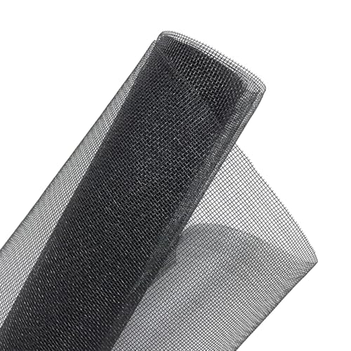 Fliegengitter Meterware Rolle 1 * 20m, Fiberglas-Fliegengitter Gewebe Insektenschutz Schutz gegen Mücken UV-beständig Fliegennetz für Fenster und Türen, Schwarz von QINGLV