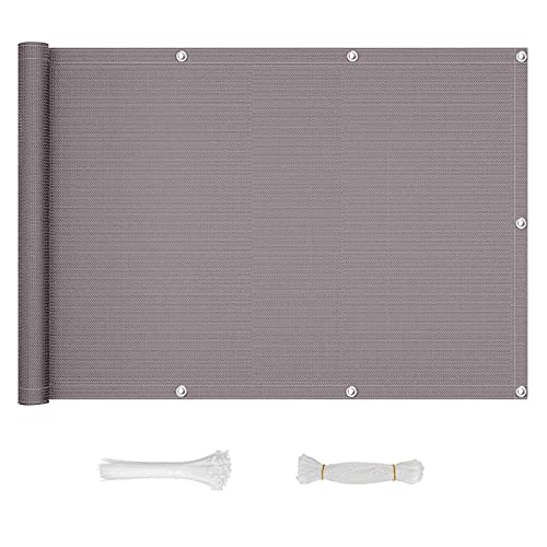 QINGLV Sichtschutz Balkon Sichtschutz 150x100cm Balkonumspannung Mit Ösen Und Kabelbinder Sonnenschutz Sichtschutz Garten für Balkongeländer Terrasse -Grau QINGLV Sichtschutz Balkon Sichtschutz 150x100cm Balkonumspannung Mit Ösen Und Kabelbinder Sonnenschutz Sichtschutz Garten für Balkongeländer Terrasse -Grau von QINGLV