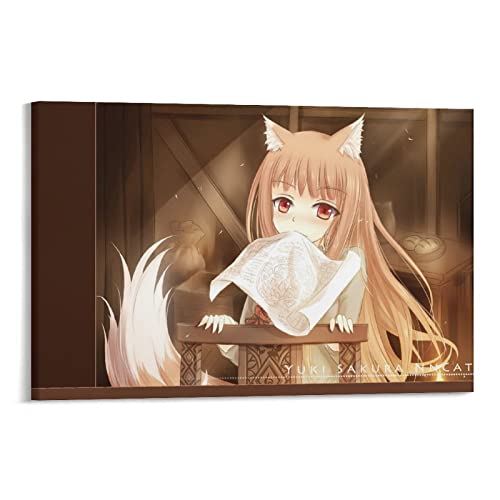 Pretty Japanese Anime Manga Girl Holo Spice And Wolf Poster 7 Room Aesthetic Poster Print Art Wall Painting Canvas Poster Gifts Modern Bedroom Decor 16x24inch(40x60cm) von QINGRONG