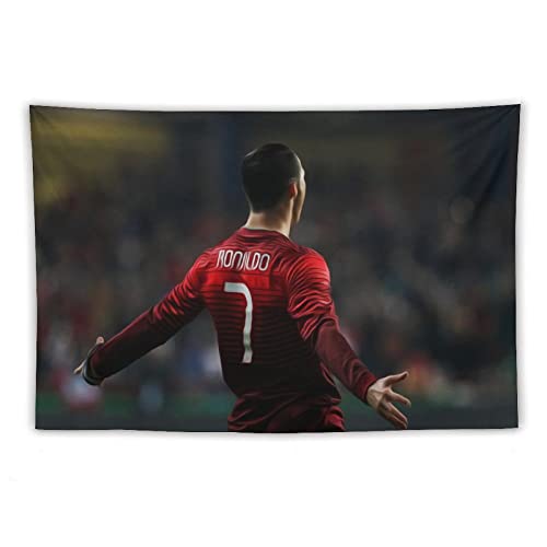 QINGRONG Cristiano Ronaldo Fußball berühmtes Poster, Heimdekoration, Tapisserie, Wandkunst, Hängebild, Druck, Schlafzimmer, dekorative Malerei, Wandteppiche, Zimmerästhetik, 101,6 x 152,4 cm von QINGRONG