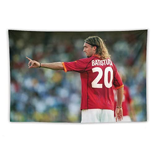 QINGRONG Gabriel Batistuta Poster Fußballspieler Kunstdruck Polyester Gemälde Wandteppich Schlafzimmer Home Decor Geschenk Zimmer Ästhetik 101,6 x 152,4 cm von QINGRONG