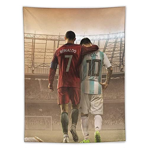 QINGRONG LionE Meixi C berühmter Fußballspieler Poster Fußballer Kunst Tapisserie Polyester Gemälde Dekor Wanddruck Foto Geschenke Zuhause Moderne dekorative Wandteppiche 152,4 x 203,2 cm von QINGRONG