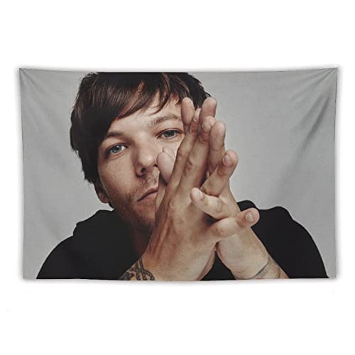 QINGRONG Louis Tomlinson UK Sänger Hot Poster Polyester Wandkunst Tapisserie Dekorativ Schlafzimmer Modern Home Druck Bild Kunstwerke Wandteppiche 101,6 x 152,4 cm von QINGRONG