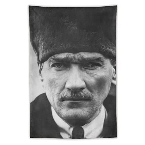 QINGRONG Mustafa Kemal Atatürk Portrait Greatness Poster Polyester Gemälde Wandteppich Kunstdruck Tapisserie Zimmer Hängendes Bild Moderne Wohnkultur 101,6 x 152,4 cm von QINGRONG