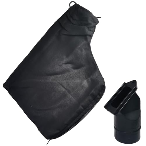 Schwarze Staubsammelbeutel mit Auslassanschluss für 255 Gehrungssäge, Kunststoff-Staubbeutel mit Reißverschluss und verstellbarer Halterung mit Kabel (1 Set, flacher Bodenauslass) von QINGSHENG