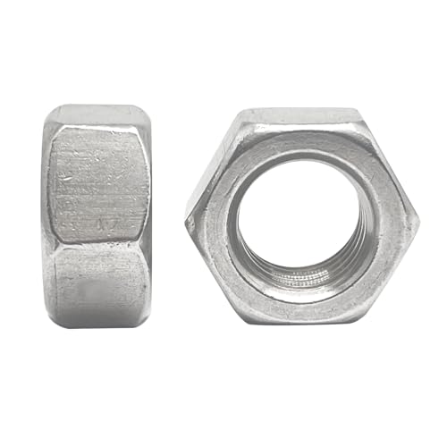 Sechskantmuttern, M20 x 2,5 mm, Linksgewinde, Silber, 304 Edelstahl, metrisches Standard-Grobgewinde, 2 Stück Sechskantmuttern, M20 x 2,5 mm, Linksgewinde, Silber, 304 Edelstahl, metrisches Standard-Grobgewinde, 2 Stück von QINGSHENG