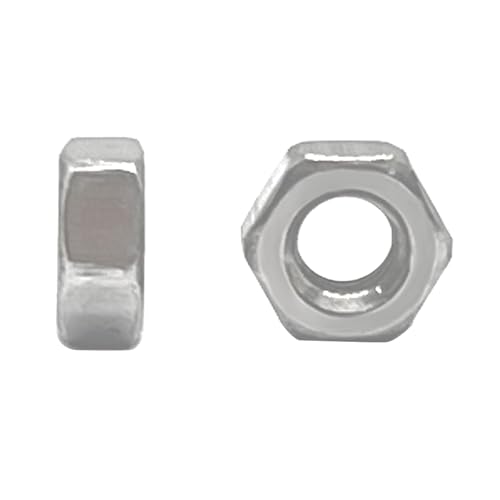 Sechskantmuttern, M4 x 0,7 mm, Linksgewinde, Silber, 304 Edelstahl, metrisches Standard-Grobgewinde, 50 Stück Sechskantmuttern, M4 x 0,7 mm, Linksgewinde, Silber, 304 Edelstahl, metrisches Standard-Grobgewinde, 50 Stück von QINGSHENG