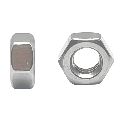 Sechskantmuttern mit Linksgewinde, M6 x 1,0 mm, Silber, 304 Edelstahl, metrisches Standard-Grobgewinde, 20 Stück von QINGSHENG